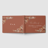 Terracotta Tiny Wildflower Bruiloft Gastenboek (Volledig)