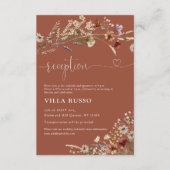 Terracotta Tiny Wildflower bruiloft receptie Informatiekaartje (Voorkant)