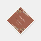 Terracotta Tiny Wildflower bruiloft servetten (Hoek)