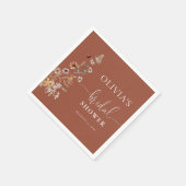 Terracotta Tiny Wildflower Bruiloftsborrel Servet (Hoek)