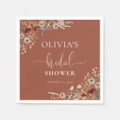 Terracotta Tiny Wildflower Bruiloftsfeest Servet (Voorkant)