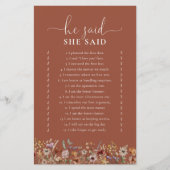 Terracotta Tiny Wildflower Bruiloftsspel (Voorkant)