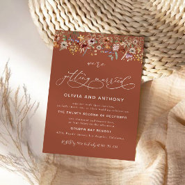 Terracotta Tiny Wildflower huwelijksceremonie Kaart