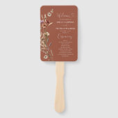 Terracotta Tiny Wildflower huwelijksprogramma Handwaaier (Voorkant)
