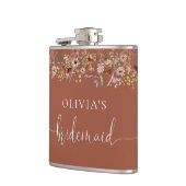 Terracotta Tiny Wildflower Vrijgezellenfeest kolf Heupfles (Links)