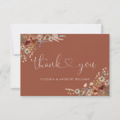 Terracotta Tiny Wildflower Vrijgezellenfeest plat Bedankkaart (Voorkant)