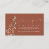 Terracotta Tiny Wildflower Vrijgezellenfeest Recep Informatiekaartje (Voorkant)