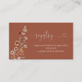 Terracotta Tiny Wildflower Vrijgezellenfeest Regis Informatiekaartje (Voorkant)