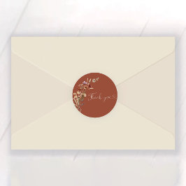 Terracotta Tiny Wildflower Vrijgezellenfeest Ronde Sticker