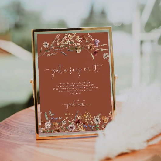 Terracotta Tiny Wildflower zet er een ring op Reclamebord Met Voetstuk