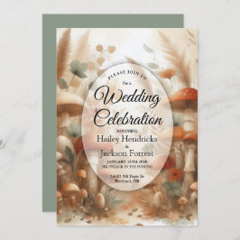 Terracotta Toadstool Woodland Magic Wedding Kaart