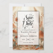 Terracotta Toadstool Woodland Magic Wedding Save The Date (Voorkant)