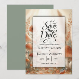 Terracotta Toadstool Woodland Magic Wedding Save The Date