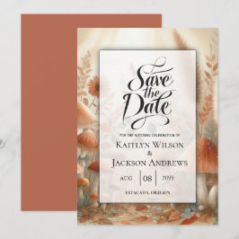 Terracotta Toadstool Woodland Magic Wedding Save The Date