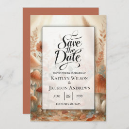 Terracotta Toadstool Woodland Magic Wedding Save The Date