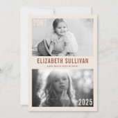 Terracotta Toen en Nu Foto Collage Afstuderen Kaart (Voorkant)