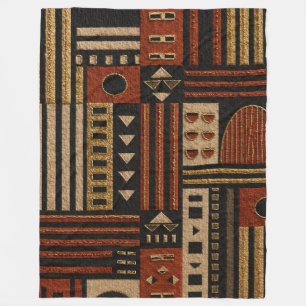 Terracotta Tribale Geometrische Sherpa Deken Decor