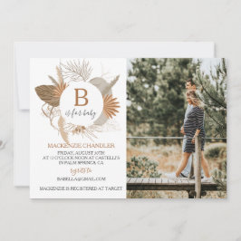 Terracotta Tropical Boho B is voor Baby Foto Kaart