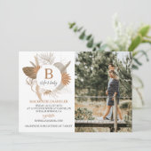 Terracotta Tropical Boho B is voor Baby Foto Kaart (Staand voorkant)