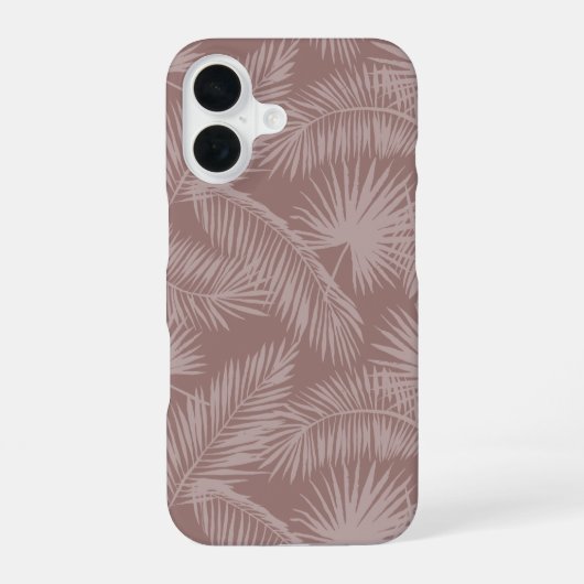 Terracotta Tropical Botanical Palm Leaves Pattern iPhone 16 Hoesje (Achterkant)