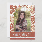 Terracotta tropical Class of 2023 photoafstuderen Aankondiging (Voorkant)