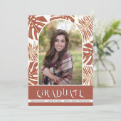 Terracotta tropical Class of 2023 photoafstuderen Aankondiging (Staand voorkant)