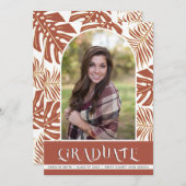 Terracotta tropical Class of 2023 photoafstuderen Aankondiging (Voorkant / Achterkant)