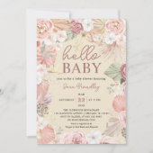 Terracotta Tropical Dried Flowers Baby shower Kaart (Voorkant)