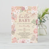 Terracotta Tropical Dried Flowers Baby shower Kaart (Staand voorkant)