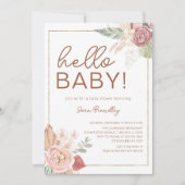 Terracotta Tropisch gedroogd Waterverf Baby shower Kaart (Voorkant)