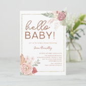 Terracotta Tropisch gedroogd Waterverf Baby shower Kaart (Staand voorkant)