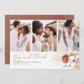 Terracotta Tropische Pampas Grass bruiloft Dank u Bedankkaart (Voorkant / Achterkant)