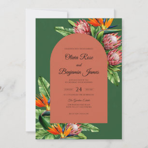 Terracotta Tropische Protea Stof Eucalyptus Weddin Kaart