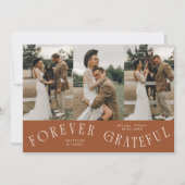 Terracotta Trouw Multi Foto Altijd Dankbaar Bedankkaart (Voorkant)