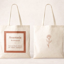 Terracotta Trouw Welkomsttas Tote met Roos Bag