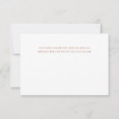 Terracotta Trouwdag Bedankt Flat Note Kaart (Achterkant)