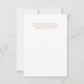 Terracotta Trouwdag Bedankt Flat Note Kaart (Achterkant)