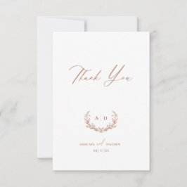 Terracotta Trouwdag Bedankt Flat Note Kaart