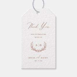 Terracotta Trouwdag Dank u voor Gift Label Cadeaulabel