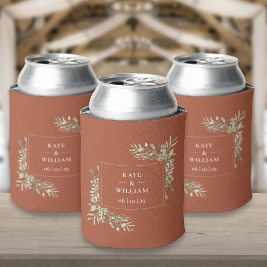 Terracotta trouwdag groenblijvende blad koeler