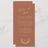 Terracotta trouwdag welkom en dank u kaart (Voorkant / Achterkant)