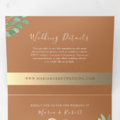 Terracotta Trouwdrie-delig Uitnodigingskaartje Drieluik Uitnodiging (Binnenzijde eerst)