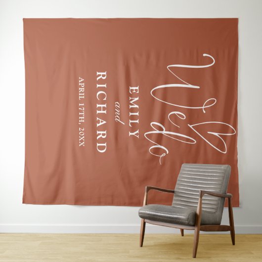 Terracotta Trouwfotobackdrop Wandkleed (In Situ (horizontaal))