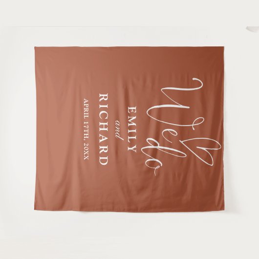 Terracotta Trouwfotobackdrop Wandkleed (Voorkant (horizontaal))