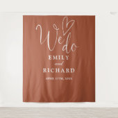 Terracotta Trouwfotobackdrop Wandkleed (Voorkant)