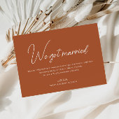 Terracotta trouwkaart 'We zijn getrouwd' Bedankkaart