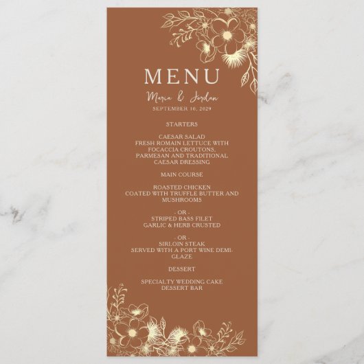 Terracotta Trouwmenu Menu (Voorkant)