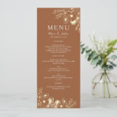 Terracotta Trouwmenu Menu (Staand voorkant)