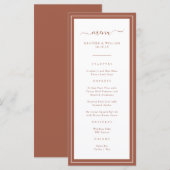 Terracotta Trouwmenu Menu (Voorkant / Achterkant)