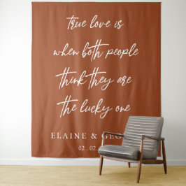 Terracotta True Love is Weduwfoto Backdrop Wandkleed